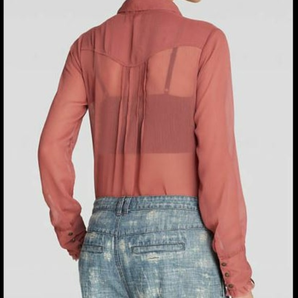 Free People Solid Tux Top Raspberry Medium - Picture 4 of 4